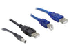 Delock 82461 Cable Set 2 X Usb-A To Dc + Usb-B 30 Cm