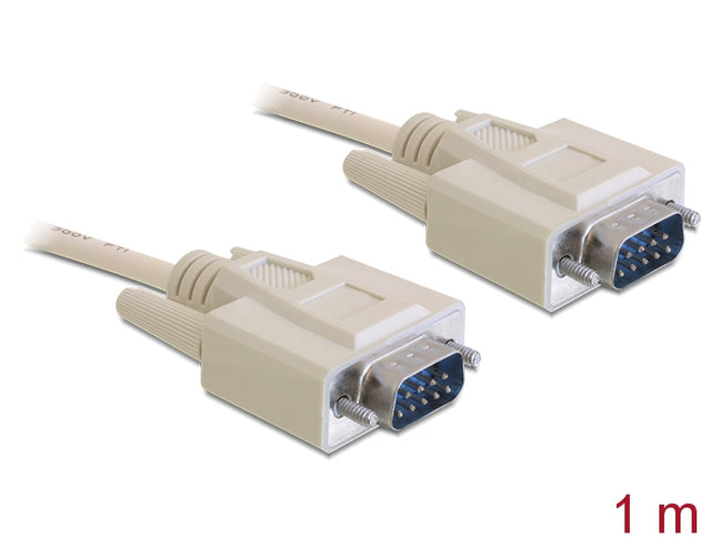 Delock 82980 Serial Cable D-Sub 9 Male To Male 1 M