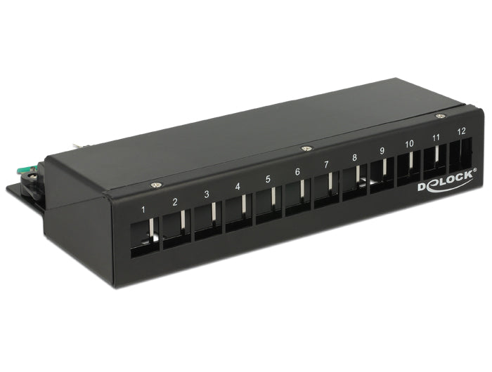 Delock 43339 Keystone Desktop Patch Panel 12 Port Black