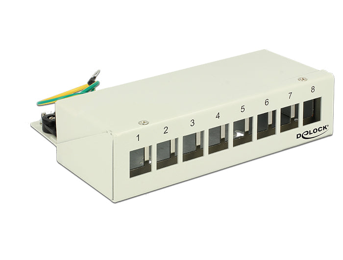 Delock 43336 Keystone Desktop Patch Panel 8 Port Grey