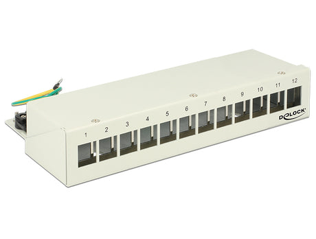 Delock 43335 Keystone Desktop Patch Panel 12 Port Grey