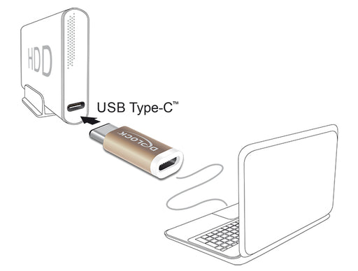 Delock 65677 Adapter Usb 2.0 Micro-B Female > Usb Type-C™ 2.0 Male Coppery