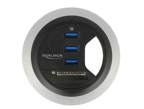 Delock 62869 In-Desk Hub 3 Port Usb 3.0 + 2 Slot Sd Card Reader