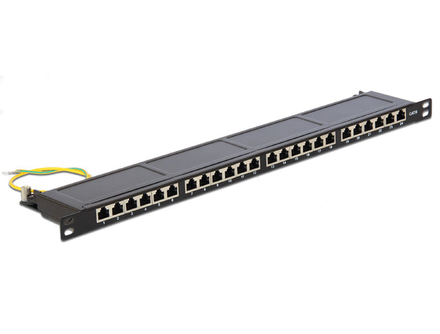 Delock 43316 19″ Patch Panel 24 Port Cat.6 0.5 U Black