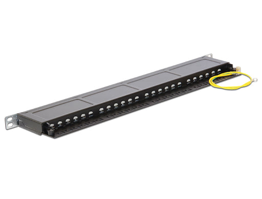 Delock 43316 19″ Patch Panel 24 Port Cat.6 0.5 U Black