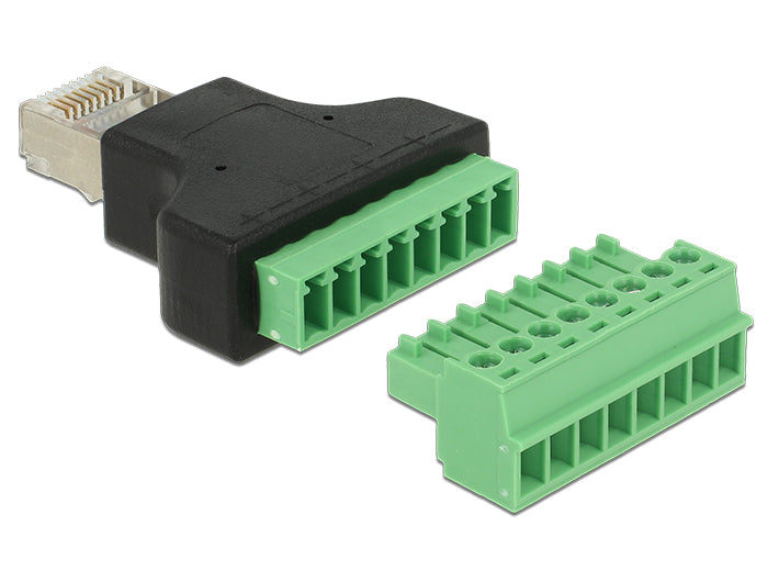 Delock 65389 Adapter Rj45 Male > Terminal Block 8 Pin 2-Part 3.5 Mm