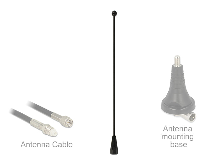 Delock 12436 Tetra Bos Antenna 380 - 410 Mhz M6 Inner Thread 0 Dbi 17 Cm