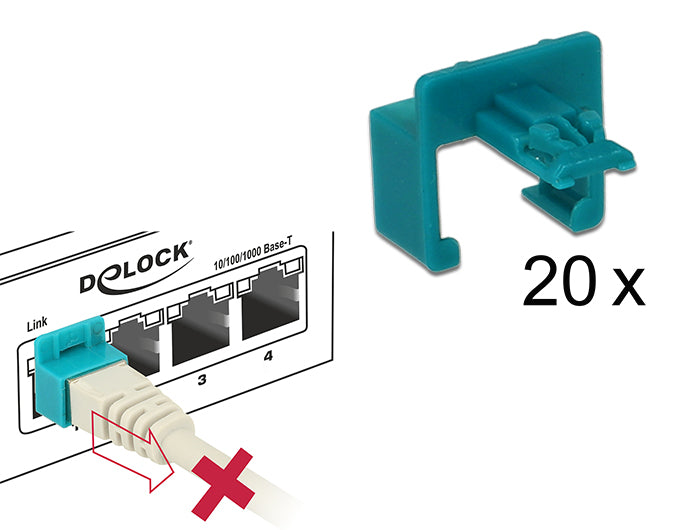 Delock 86406 Rj45 Secure Clip Starter Set 20 Pieces