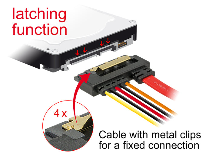 Delock 85230 Cable Sata 6 Gb/S 7 Pin Receptacle + Molex 4 Pin Power Plug