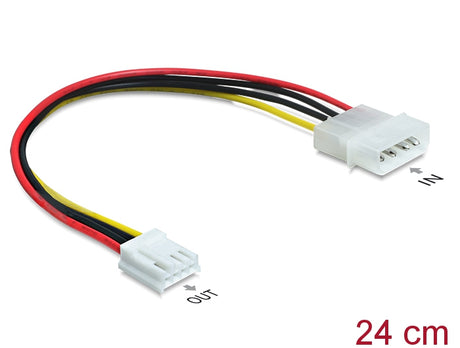 Delock 83184 Cable Power 4 Pin Male > 4 Pin Floppy Female 24 Cm