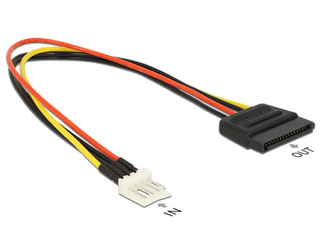 Delock 83877 Power Cable Sata 15 Pin Receptacle > 4 Pin Floppy Male 24 Cm