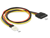 Delock 83878 Power Cable Sata 15 Pin Receptacle > 4 Pin Floppy Male 40 Cm