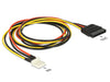 Delock 83879 Power Cable Sata 15 Pin Receptacle > 4 Pin Floppy Male 60 Cm