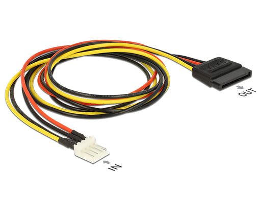 Delock 83879 Power Cable Sata 15 Pin Receptacle > 4 Pin Floppy Male 60 Cm