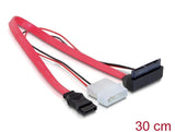 Delock 82551 Cable Micro Sata Male > 2 Pin Power 5 V / 3,3 V + Sata 7 Pin 30 Cm