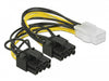 Delock 85452 Pci Express Power Cable 6 Pin Female > 2 X 8 Pin Male 15 Cm