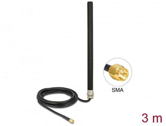 Delock 89529 Lte Umts Gsm Antenna Sma Plug 3 Dbi Omnidirectional Fixed