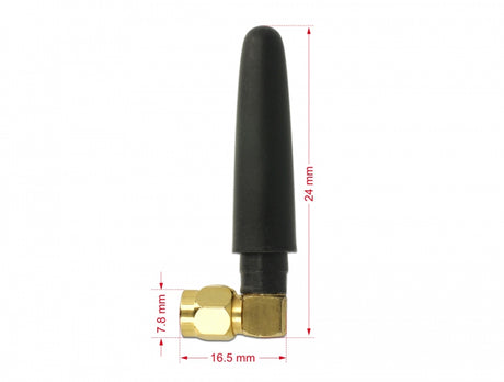 Delock 89623 Lte Antenna Sma Plug 90° 2 Dbi Omnidirectional Fixed Black