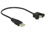 Delock 85462 Cable Usb 2.0 Type-A Male > Usb 2.0 Type-A Female Panel-Mount