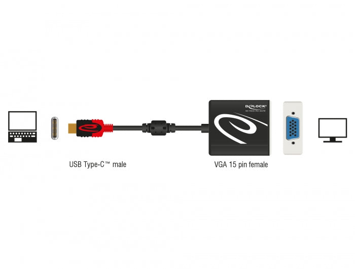 Delock 62994 Adapter Usb Type-C™ Male > Vga Female (Dp Alt Mode)