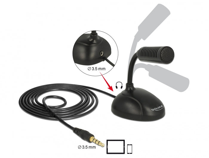 Delock 65872 Condenser Microphone Omni-Directional For Smartphone