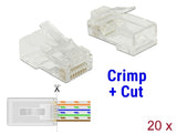 Delock 86451 Rj45 Crimp+Cut Plug Cat.5E Utp 20 Pieces