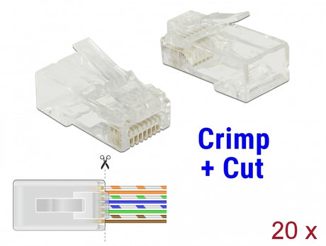 Delock 86453 Rj45 Crimp+Cut Plug Cat.6 Utp 20 Pieces