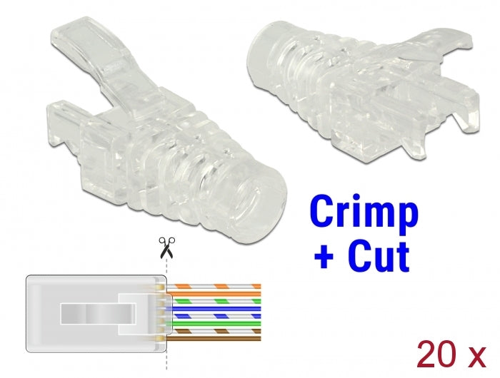 Delock 86455 Strain Relief Boot For Rj45 Crimp+Cut Plug 20 Pieces