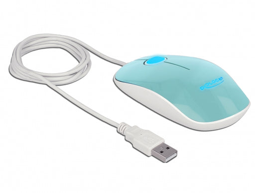 Delock 12538 Optical 3-Button Led Mouse Usb Type-A Turquoise