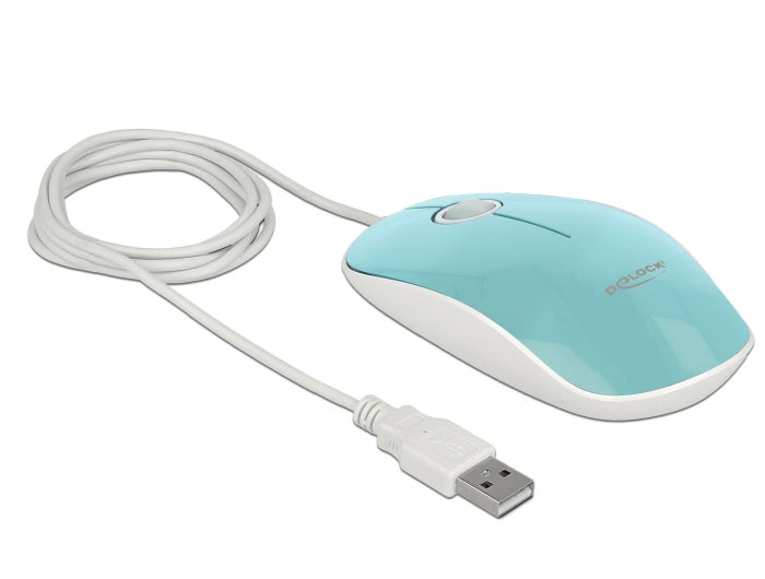 Delock 12538 Optical 3-Button Led Mouse Usb Type-A Turquoise