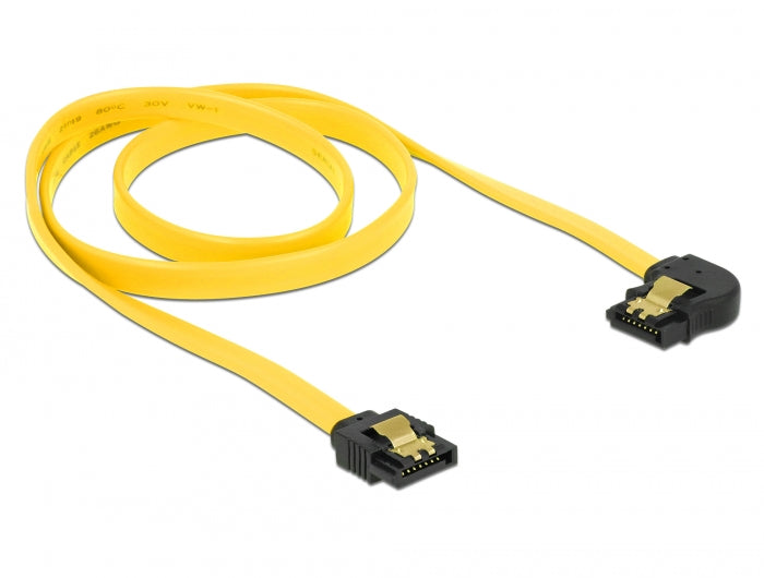 Delock 82826 Sata 6 Gb/S Cable Straight To Left Angled 70 Cm Yellow