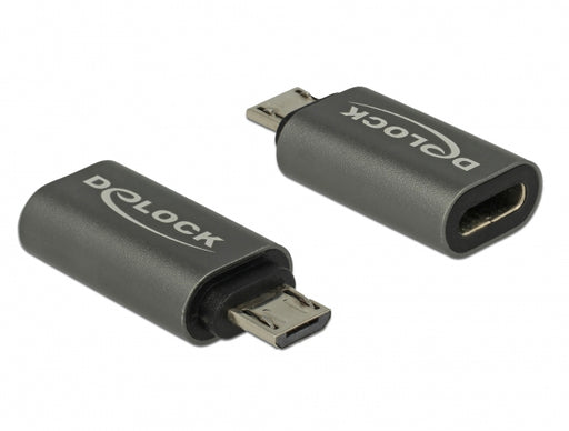 Delock 65927 Adapter Usb 2.0 Micro-B Male To Usb Type-C™ 2.0 Female Anthracite