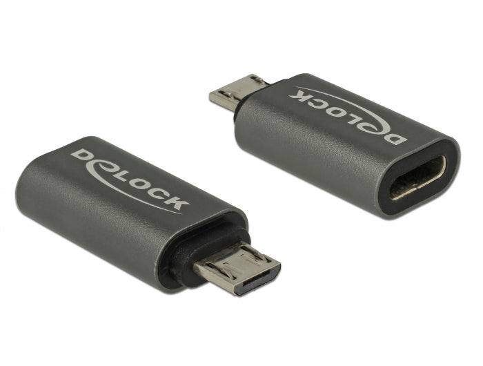 Delock 65927 Adapter Usb 2.0 Micro-B Male To Usb Type-C™ 2.0 Female Anthracite