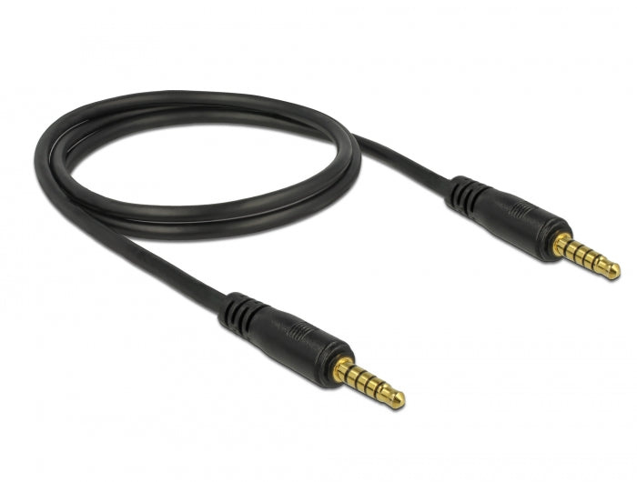 Delock 85696 Stereo Jack Cable 3.5 Mm 5 Pin Male To Male 1 M Black