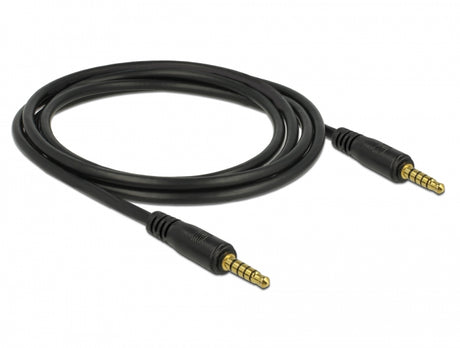 Delock 85697 Stereo Jack Cable 3.5 Mm 5 Pin Male To Male 2 M Black