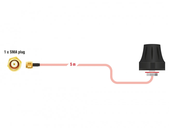 Delock 89899 Lte Antenna Sma Plug 2 Dbi Fixed Omnidirectional