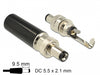 Delock 89913 Connector Dc 5.5 X 2.1 Mm With 9.5 Mm Length