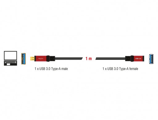 Delock 82752 Extension Cable Usb 3.0 Type-A Male > Usb 3.0 Type-A Female 1 M