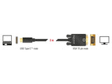 Delock 85262 Kabel Usb Type-C™ Stecker > Vga Stecker (Dp Alt Mode) 2 M Schwarz