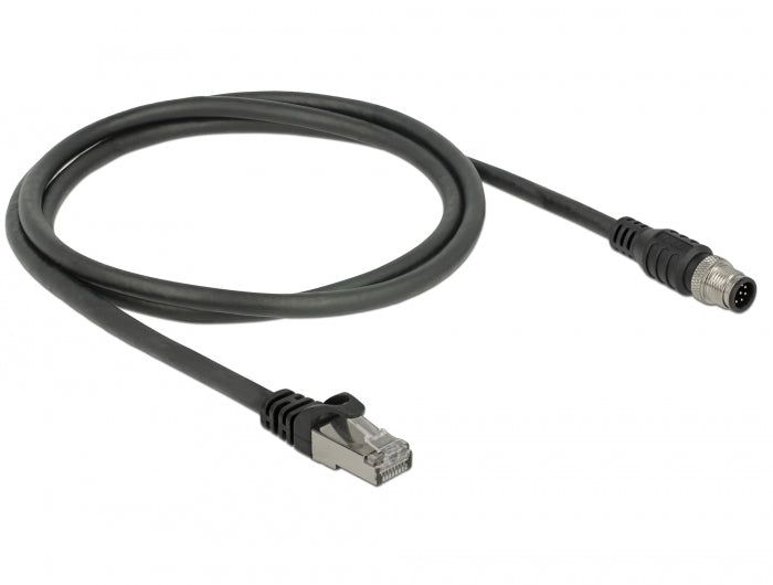 Delock 84922 Cable Rj45 Plug To M12 Plug 8 Pin A-Coded Cat.5E Sftp 1 M