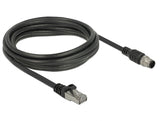 Delock 84924 Cable Rj45 Plug To M12 Plug 8 Pin A-Coded Cat.5E Sftp 3 M