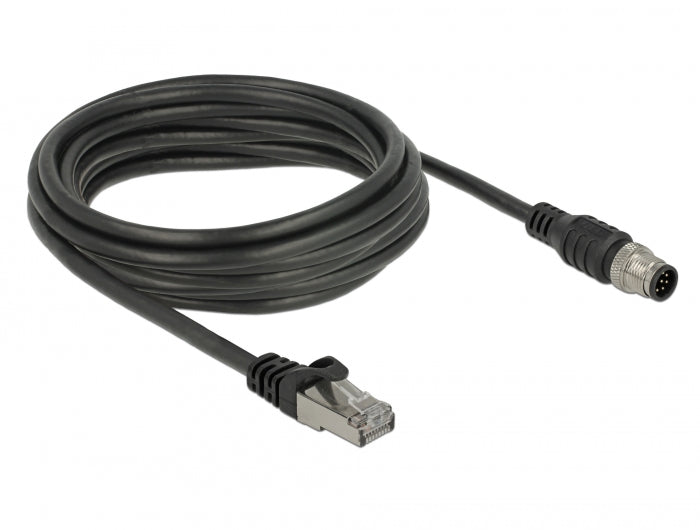 Delock 84925 Cable Rj45 Plug To M12 Plug 8 Pin A-Coded Cat.5E Sftp 5 M