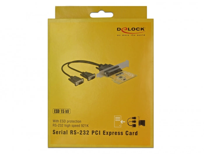 Delock 62996 Pci Express Card To 2 X Serial Rs-232 High Speed 921K Protection