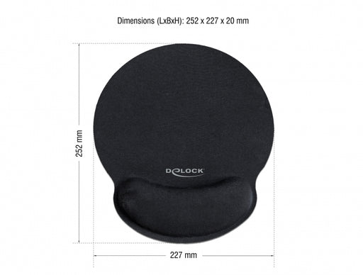 Delock 12559 Ergonomic Mouse Pad With Wrist Rest Black 252 X 227 Mm