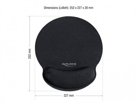 Delock 12559 Ergonomic Mouse Pad With Wrist Rest Black 252 X 227 Mm