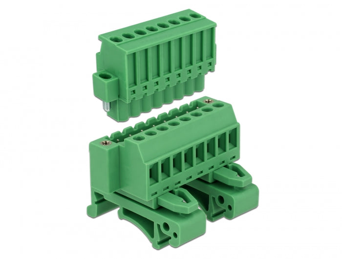 Delock 65940 Terminal Block Set For Din Rail 8 Pin With Screw Lock