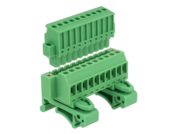 Delock 65941 Terminal Block Set For Din Rail 10 Pin With Screw Lock