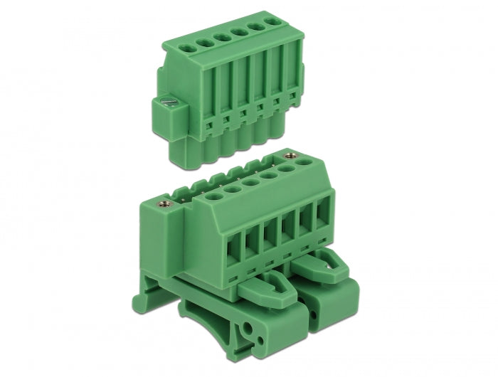 Delock 65942 Terminal Block Set For Din Rail 6 Pin With Screw Lock