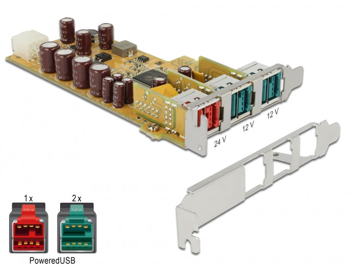 Delock 89655 Poweredusb Pci Express X1 Card > 1 X 24 V + 2 X 12 V