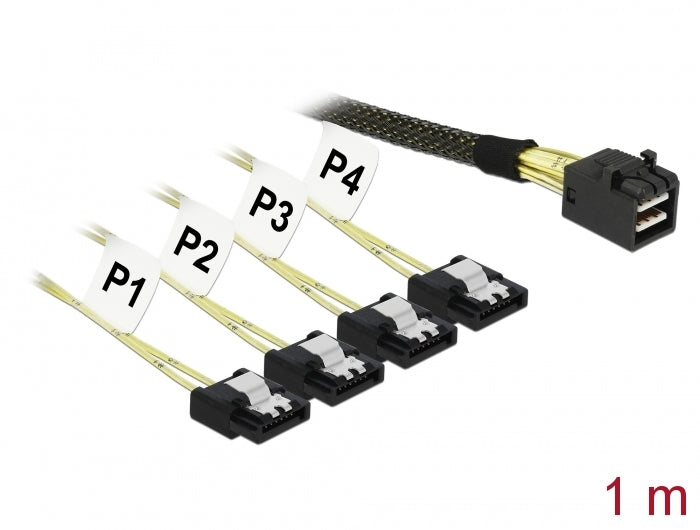 Delock 83393 Cable Mini Sas Hd Sff-8643 > 4 X Sata 7 Pin 1 M